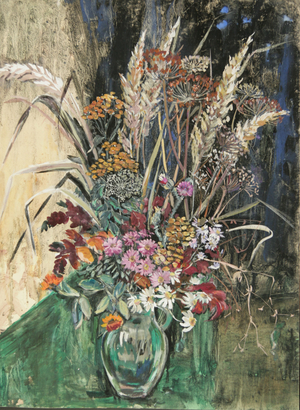 Flowers in Vase, 1978 (gouache on paper)