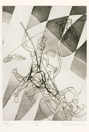 Death of Hektor, 1979 (etching)