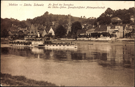 Wehlen Saxon Switzerland, Dampfer Löschwitz a. Elbe