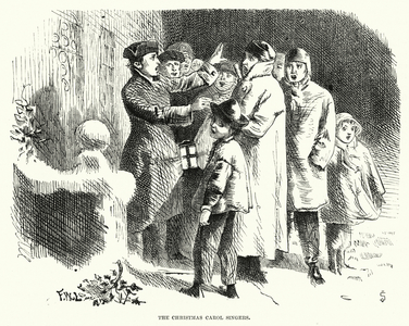 The Christmas carol singers (engraving)