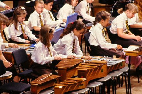 Children playing Glockenspiel and
