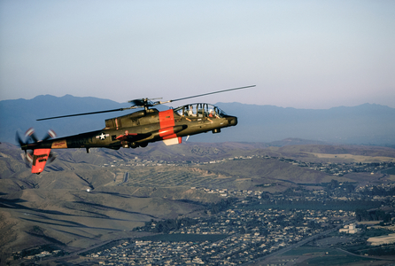 Helicopter AH-56 by Lockheed and named the Cheyenne, California, 1968 (photo)