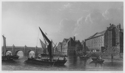 Westminster Bridge, 1745, from the picture in the Vernon Gallery (engraving)
