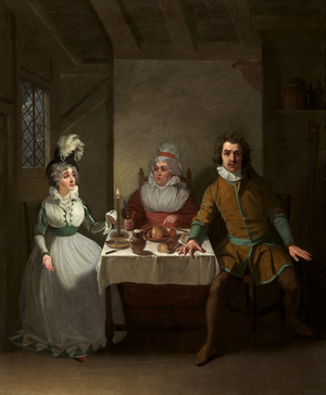 Mrs Bland, Mrs Booth and John Bannister in ‘The Children in the Wood’  by Morton, Haymarket Theatre, 1793 (oil on canvas)