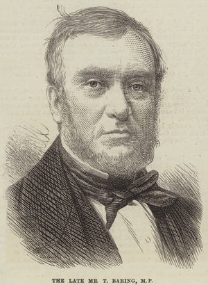 The late Mr T Baring, MP (engraving)