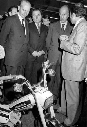 Valery Giscard d'Estaing and Michel d'Orrano (b/w photo)