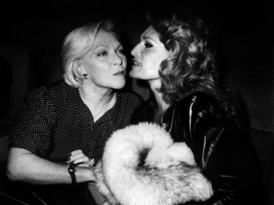 Line Renaud and Dalida at Premiere of Concert of Gerardlenorman in Paris, December 22, 1983 (b/w photo)