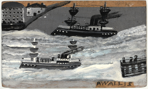 Gunboats in wartime (oil on panel) (see also 1074079)