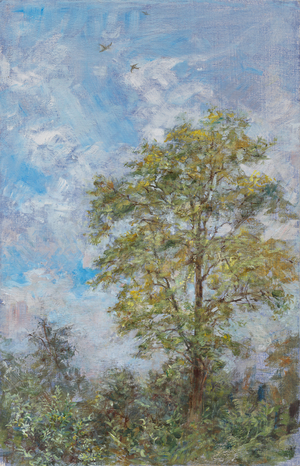 Tree Rising over Garden, 2011 (oil and tempera on panel)
