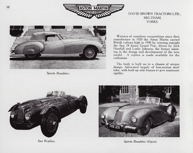 British Cars of 1949: Aston Martin (b/w photo)