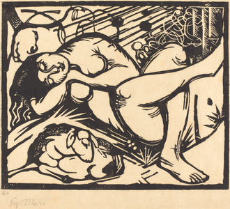 Sleeping Shepherdess (Schlafende Hirtin), 1912 (woodcut) 