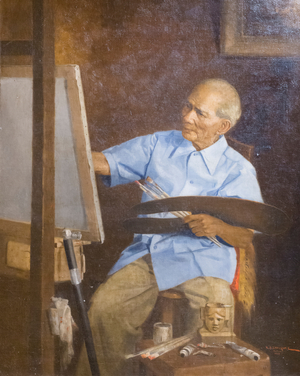 The old master, portrait of Teodoro Buenaventura, 1948, (oil on canvas)