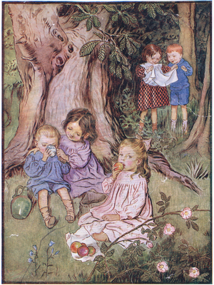 Our picnic in the woods (lithograph)