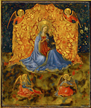 Madonna and angels (painting on canvas)