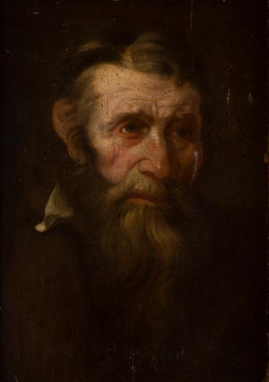 Head Sketch of a Man (oil on paper laid to panel)