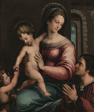 The Madonna and Child with the Infant Saint John the Baptist and a donor (oil on panel)