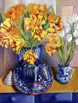 Tulips & Shells 1997 Isy Ochoa (b.1961 French) Oil on canvas