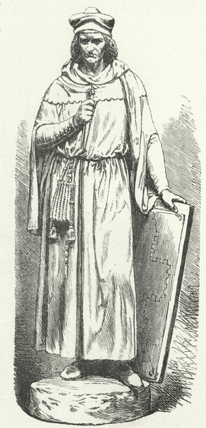 Master Gerhard, first master mason of Cologne Cathedral (engraving)