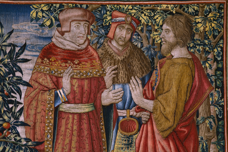 Flemish tapestry. Series The History of Saint John the Baptist: The Baptism of Christ (Het doopsel van Christus). Brussels atelier. 1515-1520.