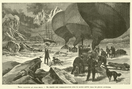 Trois Ballons Au Pole Nord (engraving)