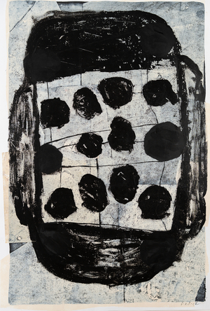 Particle Bounce, 2020 (mono print, collage & paint on paper)