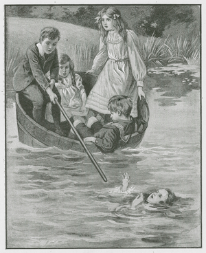 "'Keep Still! I will Save her!' " (litho)
