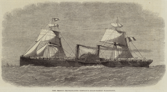 The French Transatlantic Company's Steam-Packet Washington (engraving)