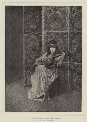 "Fanny Bunter," a Character in "New Men and Old Acres" (engraving)