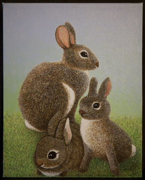 Rabbit Family, 2016, (oil on canvas)