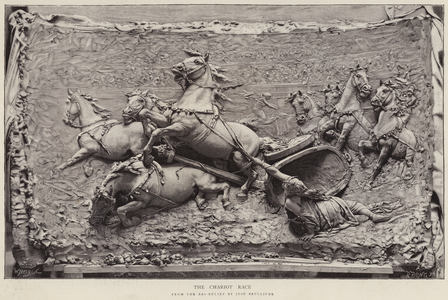 The Chariot Race, bas-relief by Jose Beulliure (litho)