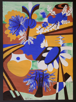 Tuscan Hillside, 2014 (powder & acrylic on paper)