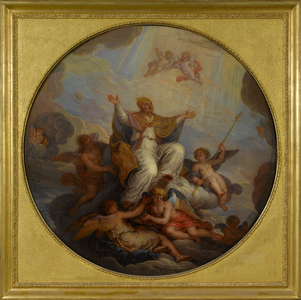 Saint Grégoire enlevé au ciel, sketch for the dome of the chapelle Saint-Grégoire at the Eglise des Invalides, circa 1690 (oil on canvas)