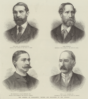 The Opening of Parliament, Movers and Seconders of the Address (engraving)
