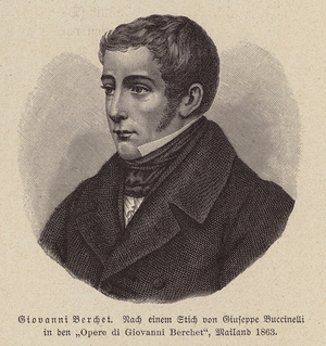 Giovanni Berchet, Italian poet (engraving)