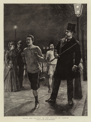 "Hare and Hounds" in the Streets of London (engraving)