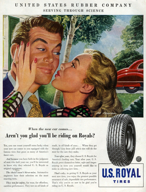 US Royal Tires Magazine Advert, USA, 1940s