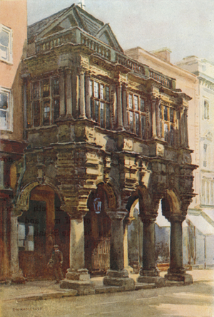 Guildhall Porch (colour litho)