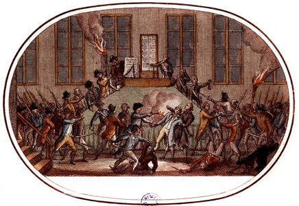 Arrest of Maximilien de Robespierre on july 27, 1794, French Revolution, engraving