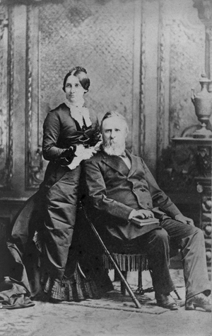 Rutherford B. Hayes (1822-93), 19th President of the United States 1877-81, and his Wife Lucy Webb Hayes (1831-89), carte de visite photograph, 1870's (b/w photo)