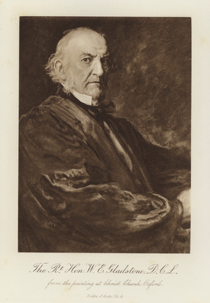 The Right Honourable W E Gladstone, DCL (litho)