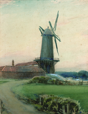 Study of a windmill (w/c on paper)