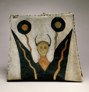 Drum, Yanktonai, c.1870-85 (wood, animal hide & paint)
