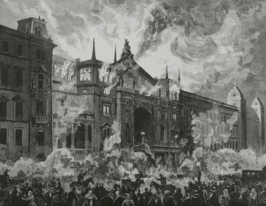 Fire at the Ringtheater, Vienna. Engraving, 1881.
