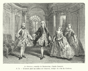 Le Glorieux, comedie de Destouches, d'apres Lancret (engraving)