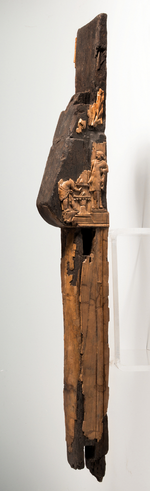 Roman art : Tripod leg, wood and ivory, from the Villa of the Papyri - Archaeological Deposit, Ercolano, Italy I century