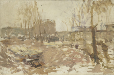 Building site on De Clercqstraat, 1880-1923 (oil on panel)