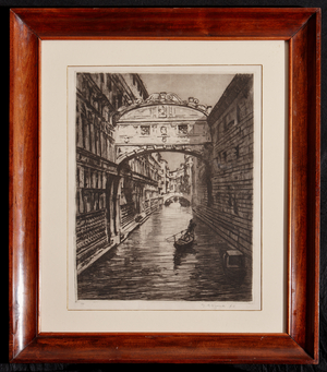 The Bridge of Sighs (etching on white paper)
