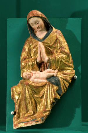 Madonna with Child Jesus, c.1450-1500 (painted and gilded terracotta)