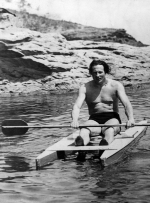 Jean Mermoz (1901-1936) French pilot (Aeropostale) on holidays c. 1930