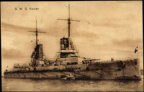 German warship S.M.S. Kaiser at anchor